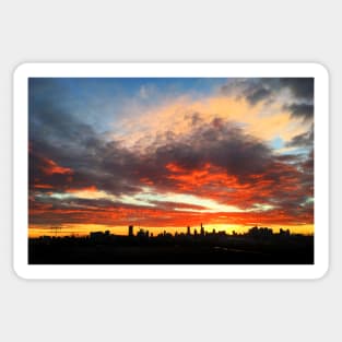 Melbourne Skyline at sunset Sticker